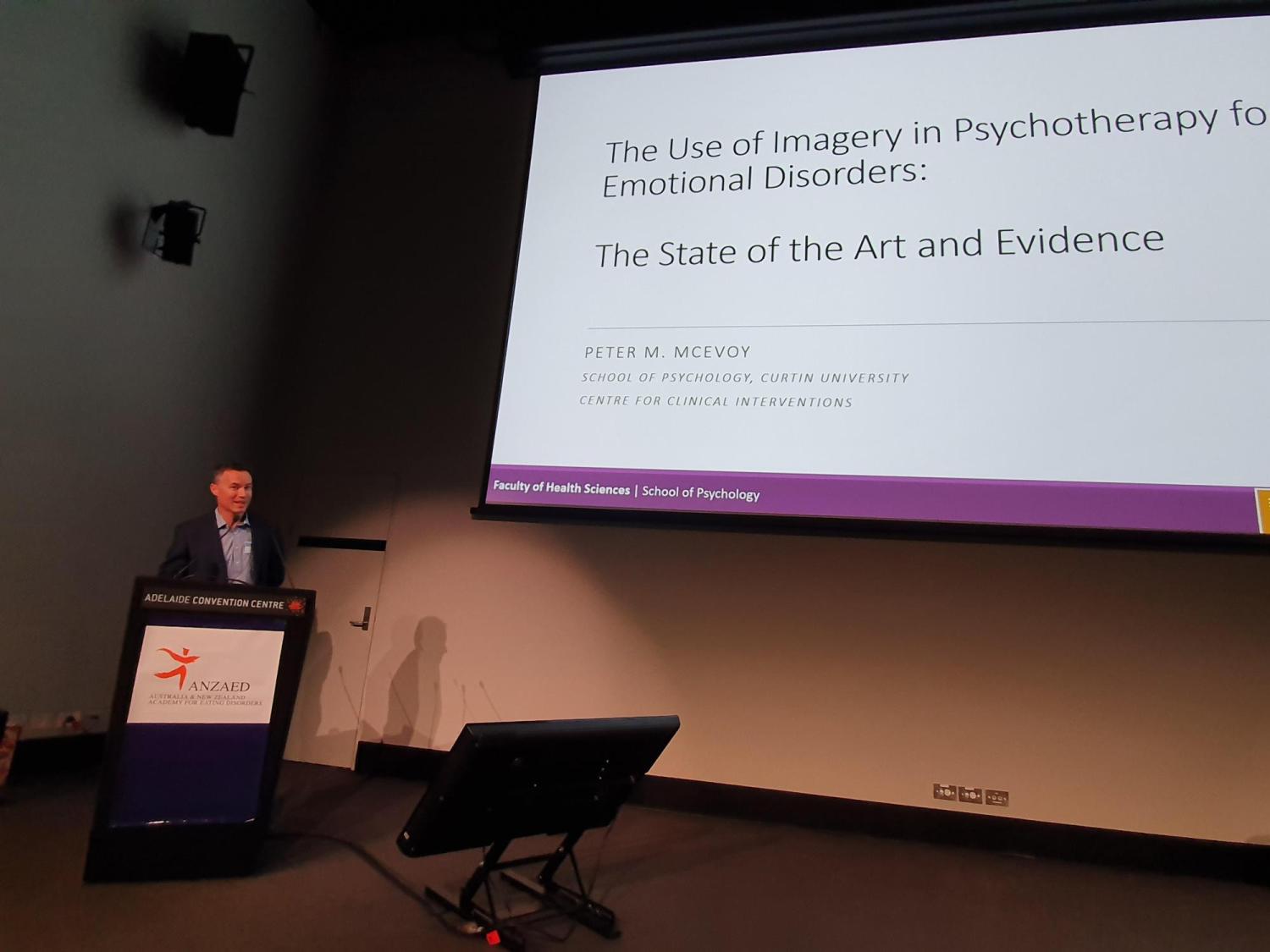Dr McEvoy presenting at ANZAED